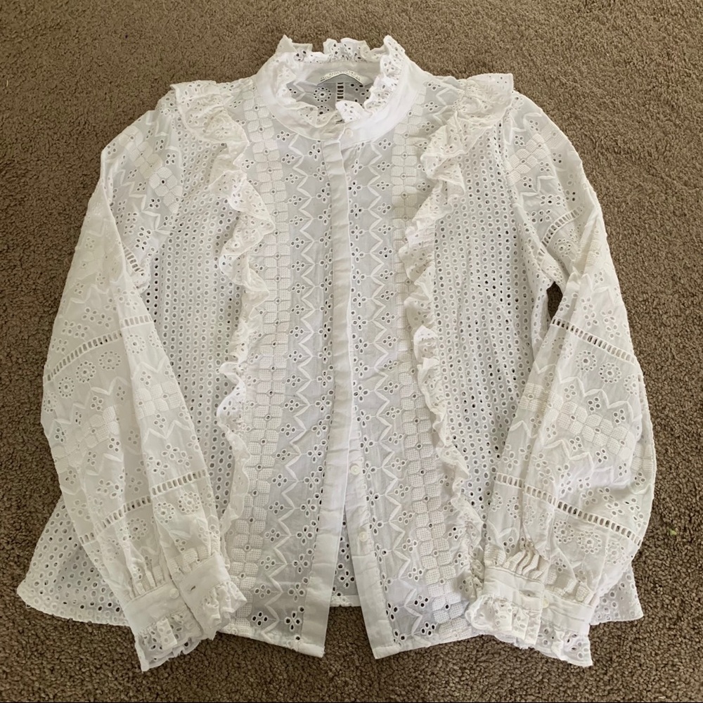 ZARA EYELET BUTTON UP